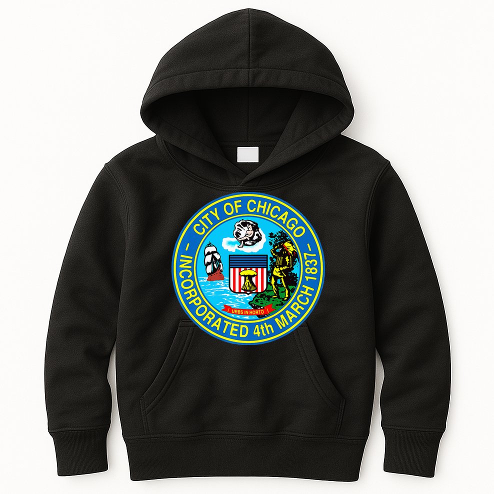 Chicago Illinois City Seal I Love Chicago Illinoisan Kids Hoodie
