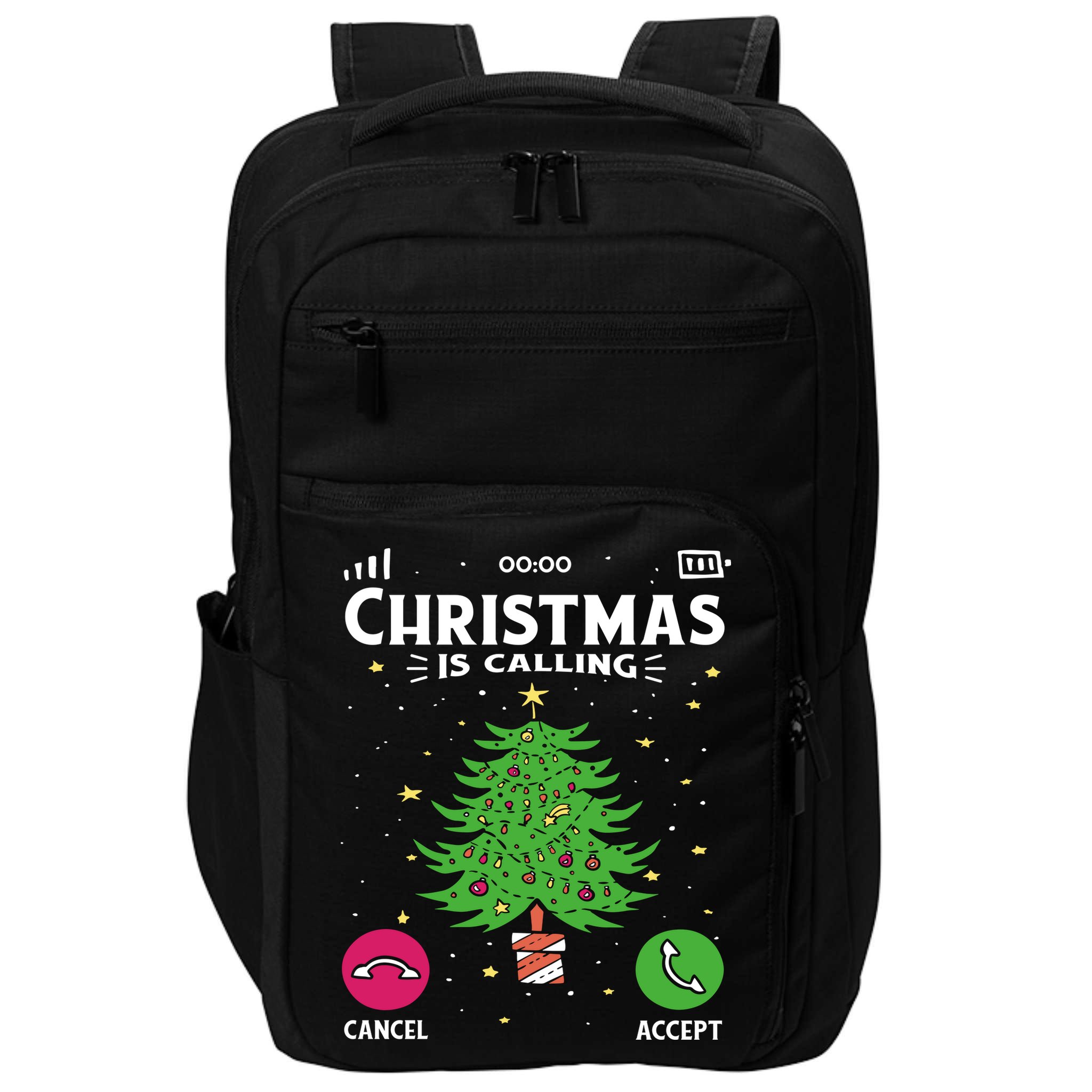 Christmas Is Calling Funny Impact Tech Backpack