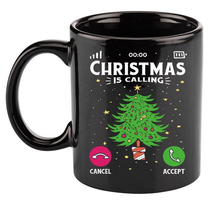 Christmas Is Calling Funny 11oz C Handle Ceramic Mug
