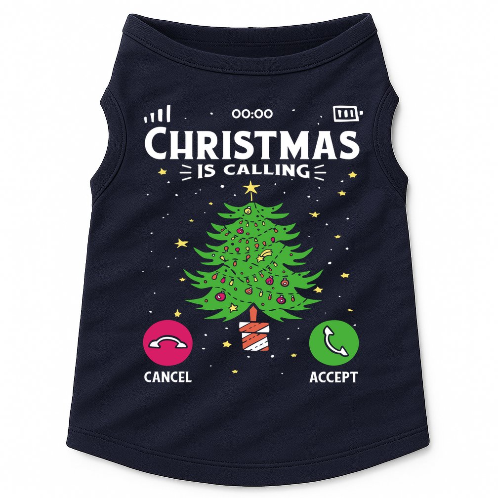 Christmas Is Calling Funny Doggie Tank