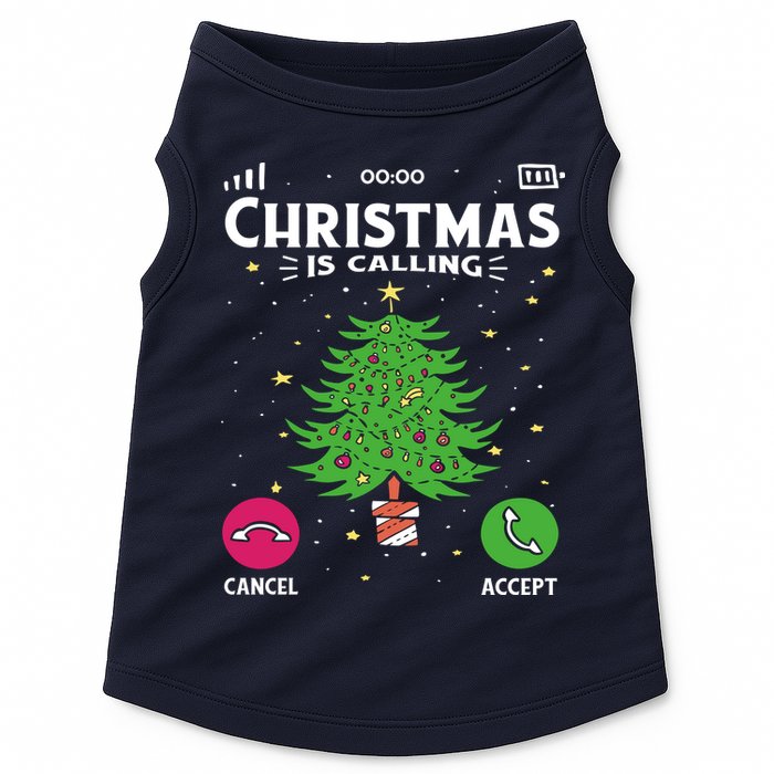Christmas Is Calling Funny Doggie Tank