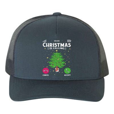 Christmas Is Calling Funny Yupoong Adult 5-Panel Trucker Hat