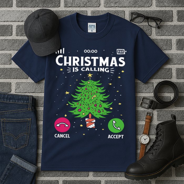 Christmas Is Calling Funny Tall T-Shirt