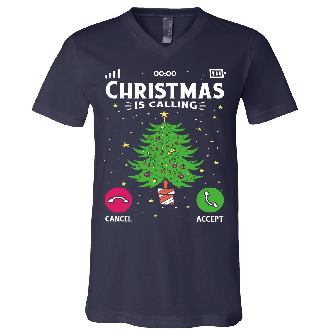 Christmas Is Calling Funny V-Neck T-Shirt