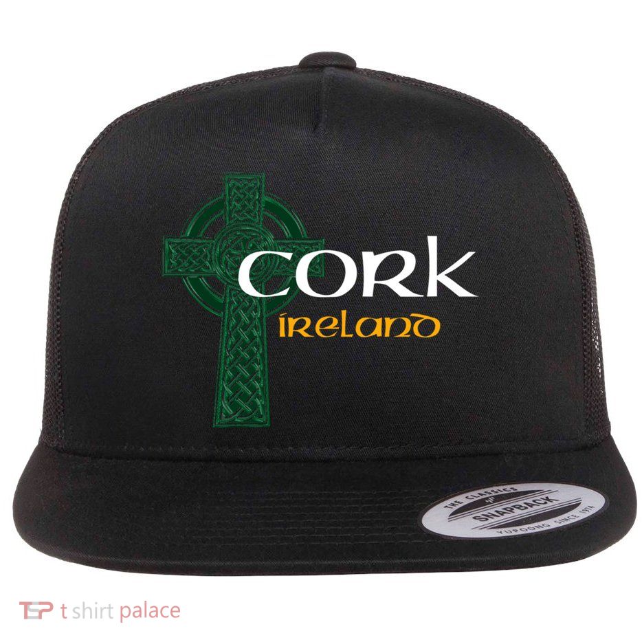 Cork Ireland County Celtic Gaelic Football And Hurling Gift Flat Bill Trucker Hat