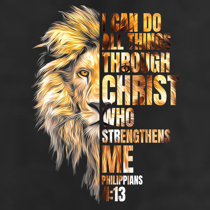 Christian I Can Do All Things Through Christ Lion Faith Cool Comfort Performance Bucket Hat