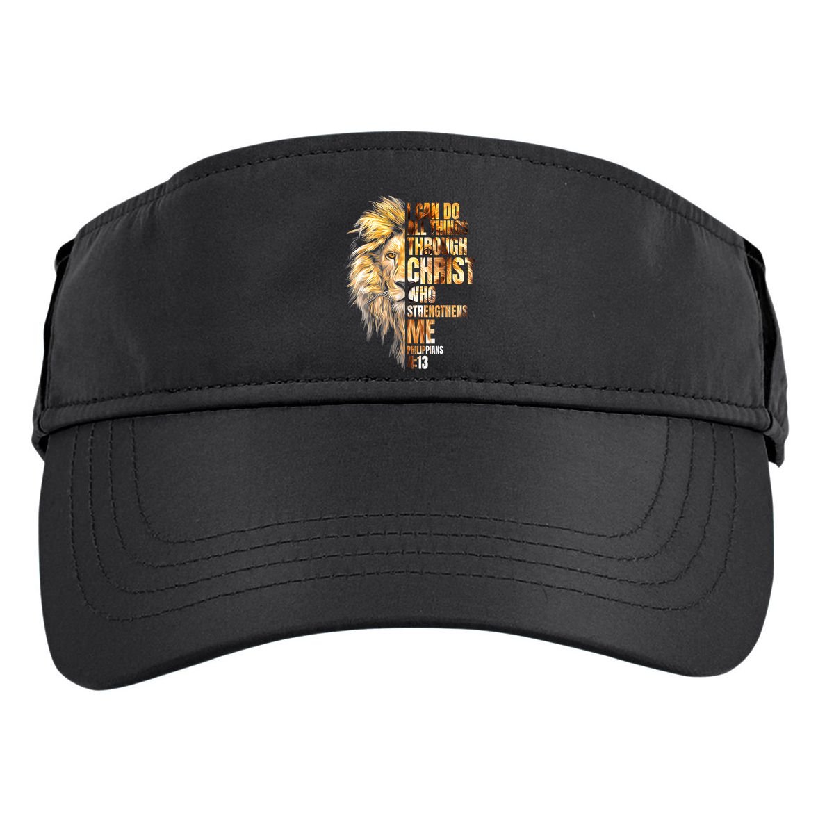 Christian I Can Do All Things Through Christ Lion Faith Adult Drive Performance Visor
