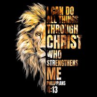 Christian I Can Do All Things Through Christ Lion Faith 16 in Basic Backpack