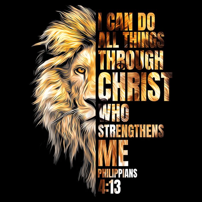 Christian I Can Do All Things Through Christ Lion Faith 16 in Basic Backpack