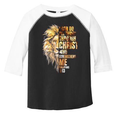 Christian I Can Do All Things Through Christ Lion Faith Toddler Fine Jersey T-Shirt