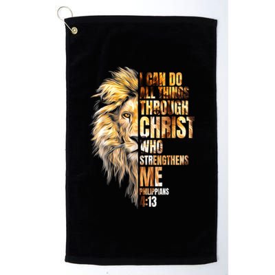 Christian I Can Do All Things Through Christ Lion Faith Platinum Collection Golf Towel