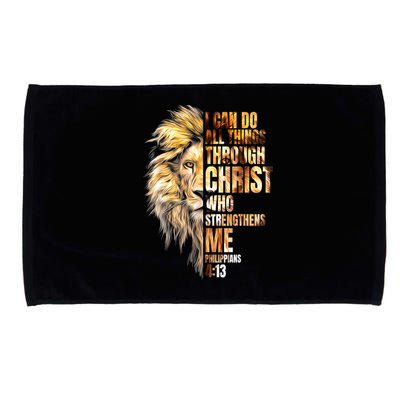 Christian I Can Do All Things Through Christ Lion Faith Microfiber Hand Towel