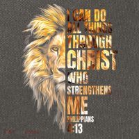 Christian I Can Do All Things Through Christ Lion Faith Cotton Canvas Backpack