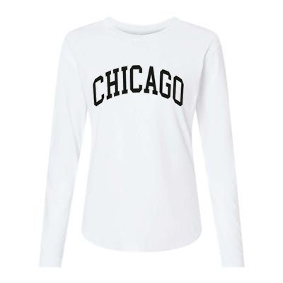 Chicago Illinois Womens Cotton Relaxed Long Sleeve T-Shirt