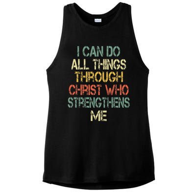 Christian I Can Do All Things Through Christ Love Jesus Ladies PosiCharge Tri-Blend Wicking Tank