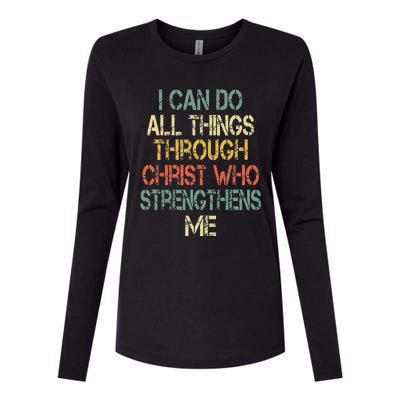 Christian I Can Do All Things Through Christ Love Jesus Womens Cotton Relaxed Long Sleeve T-Shirt