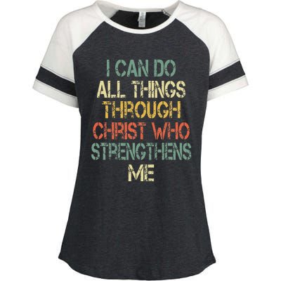 Christian I Can Do All Things Through Christ Love Jesus Enza Ladies Jersey Colorblock Tee