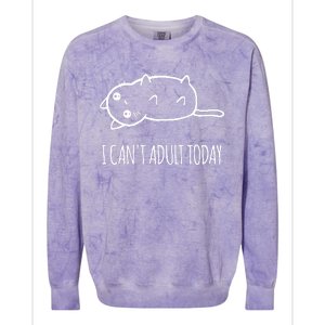 Cats ,I Can't Adult Today Colorblast Crewneck Sweatshirt