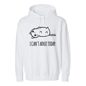 Cats ,I Can't Adult Today Garment-Dyed Fleece Hoodie