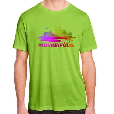 Colorful Indianapolis Cityscape Souvenir Gift Indianapolis Gift Adult ChromaSoft Performance T-Shirt