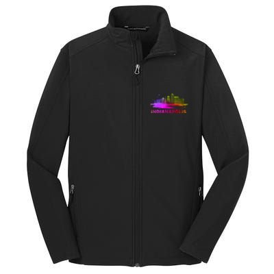 Colorful Indianapolis Cityscape Souvenir Gift Indianapolis Gift Core Soft Shell Jacket