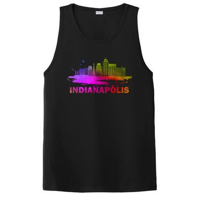 Colorful Indianapolis Cityscape Souvenir Gift Indianapolis Gift PosiCharge Competitor Tank