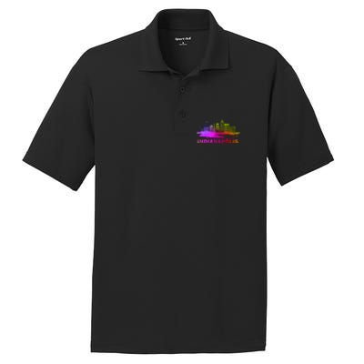 Colorful Indianapolis Cityscape Souvenir Gift Indianapolis Gift PosiCharge RacerMesh Polo