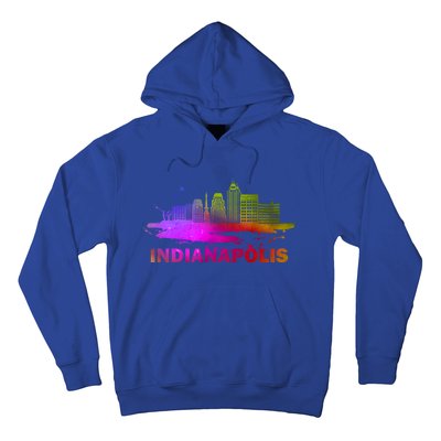 Colorful Indianapolis Cityscape Souvenir Gift Indianapolis Gift Hoodie