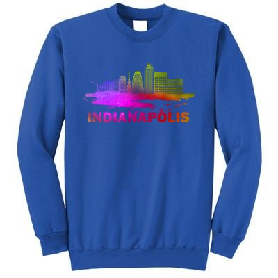 Colorful Indianapolis Cityscape Souvenir Gift Indianapolis Gift Sweatshirt