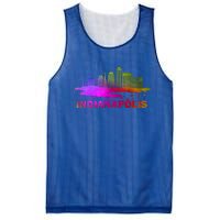 Colorful Indianapolis Cityscape Souvenir Gift Indianapolis Gift Mesh Reversible Basketball Jersey Tank