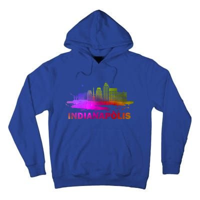 Colorful Indianapolis Cityscape Souvenir Gift Indianapolis Gift Tall Hoodie