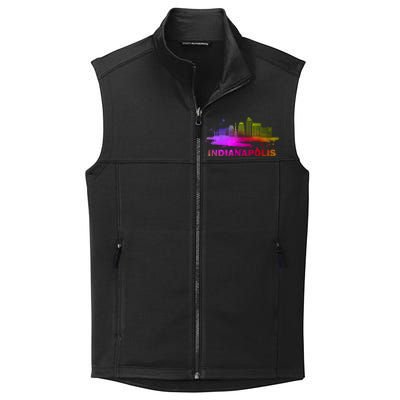 Colorful Indianapolis Cityscape Souvenir Gift Indianapolis Gift Collective Smooth Fleece Vest