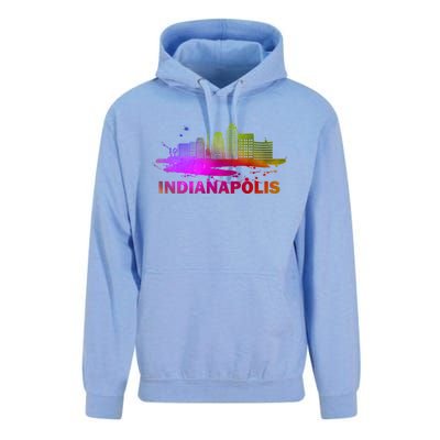 Colorful Indianapolis Cityscape Souvenir Gift Indianapolis Gift Unisex Surf Hoodie