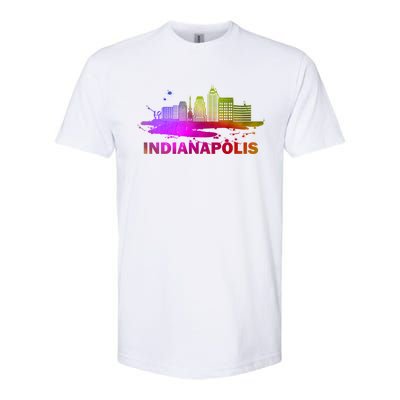 Colorful Indianapolis Cityscape Souvenir Gift Indianapolis Gift Softstyle CVC T-Shirt