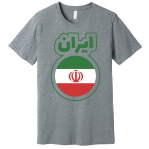 Cool Iran Country Flag Arabic Word Premium T-Shirt