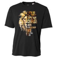 Christian I Can Do All Things Through Christ Lion Faith Cooling Performance Crew T-Shirt