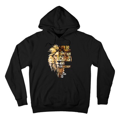 Christian I Can Do All Things Through Christ Lion Faith Hoodie