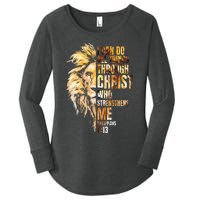 Christian I Can Do All Things Through Christ Lion Faith Women's Perfect Tri Tunic Long Sleeve Shirt