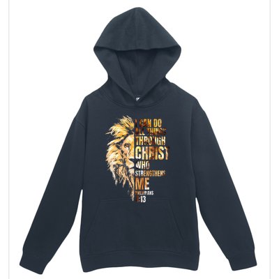 Christian I Can Do All Things Through Christ Lion Faith Urban Pullover Hoodie