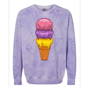 Cute Ice Cream Cone Art For Men Women Kids Ice Cream Lovers Colorblast Crewneck Sweatshirt