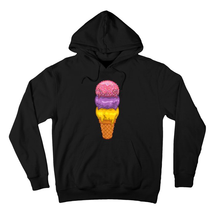 Cute Ice Cream Cone Art For Men Women Kids Ice Cream Lovers Hoodie