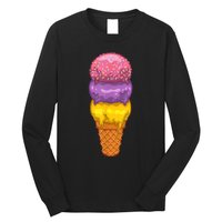 Cute Ice Cream Cone Art For Men Women Kids Ice Cream Lovers Long Sleeve Shirt