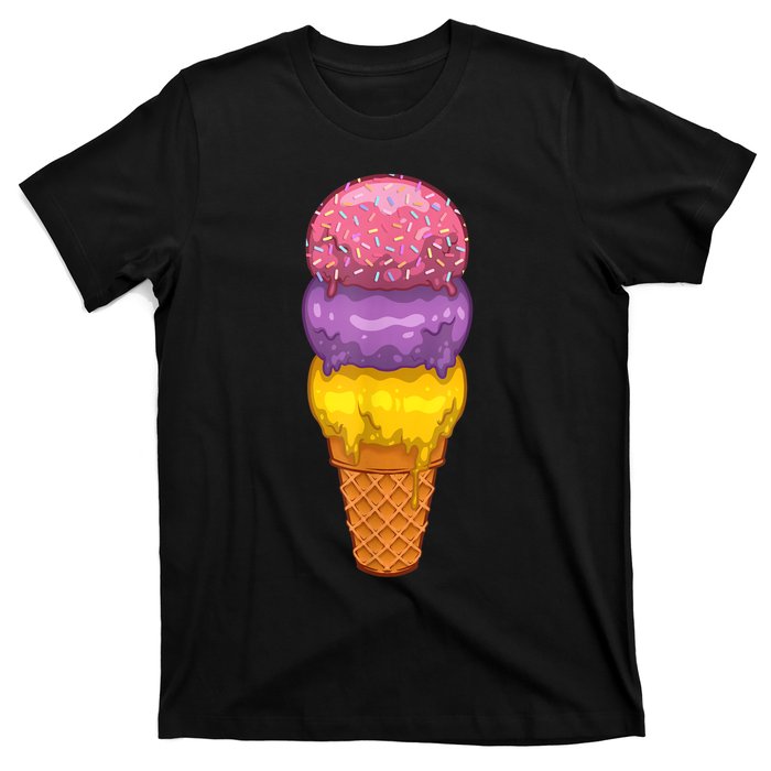 Cute Ice Cream Cone Art For Men Women Kids Ice Cream Lovers T-Shirt