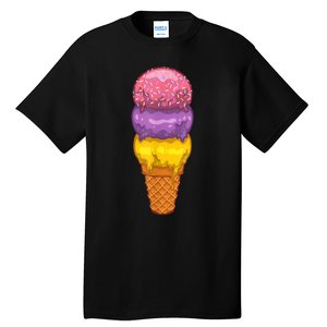 Cute Ice Cream Cone Art For Men Women Kids Ice Cream Lovers Tall T-Shirt