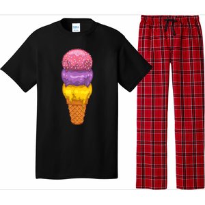 Cute Ice Cream Cone Art For Men Women Kids Ice Cream Lovers Pajama Set