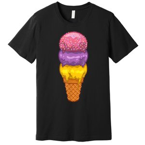 Cute Ice Cream Cone Art For Men Women Kids Ice Cream Lovers Premium T-Shirt