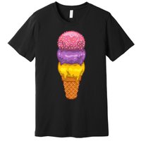 Cute Ice Cream Cone Art For Men Women Kids Ice Cream Lovers Premium T-Shirt