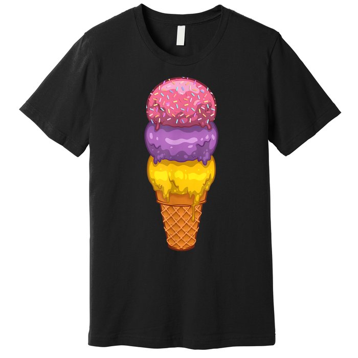 Cute Ice Cream Cone Art For Men Women Kids Ice Cream Lovers Premium T-Shirt