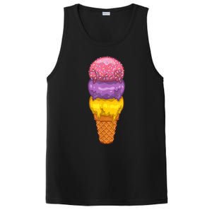 Cute Ice Cream Cone Art For Men Women Kids Ice Cream Lovers PosiCharge Competitor Tank