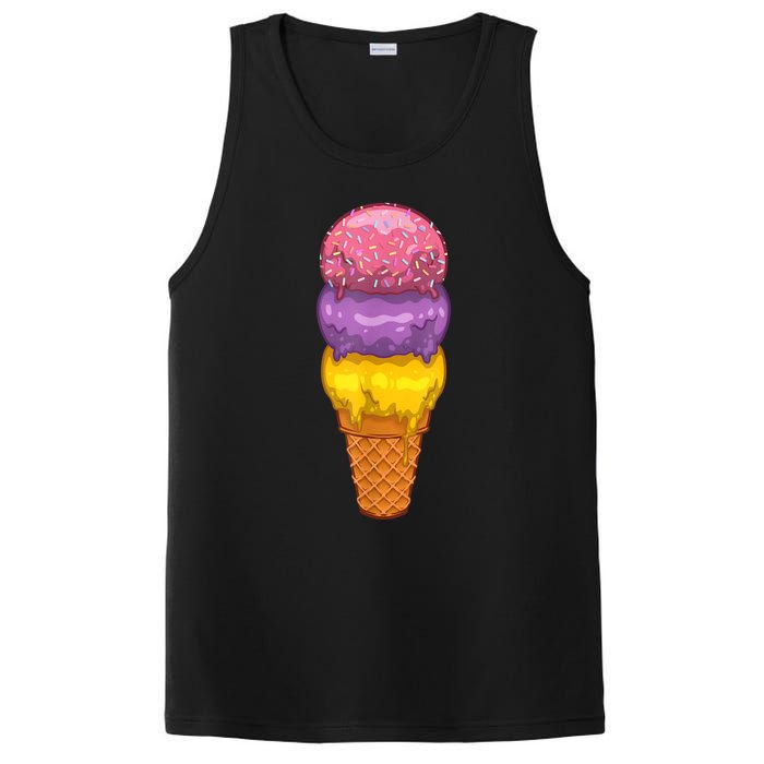 Cute Ice Cream Cone Art For Men Women Kids Ice Cream Lovers PosiCharge Competitor Tank